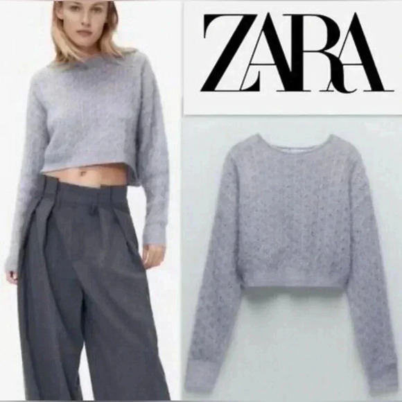 Zara Cropped Knit Sweater Small T!88 5.5 - Picture 5 of 5